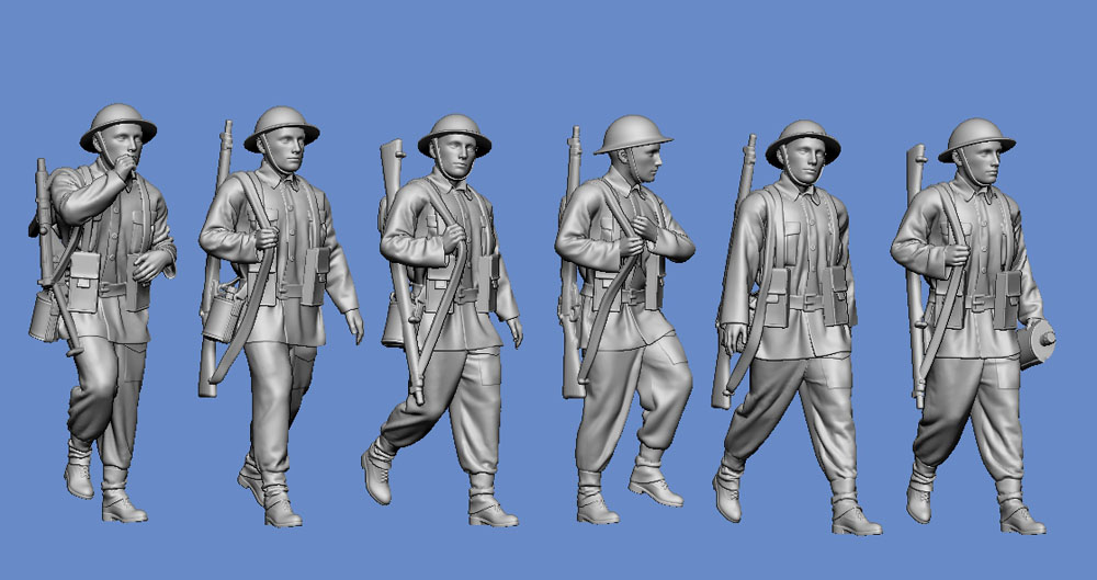 WW2 British Infantry - walking - Click Image to Close