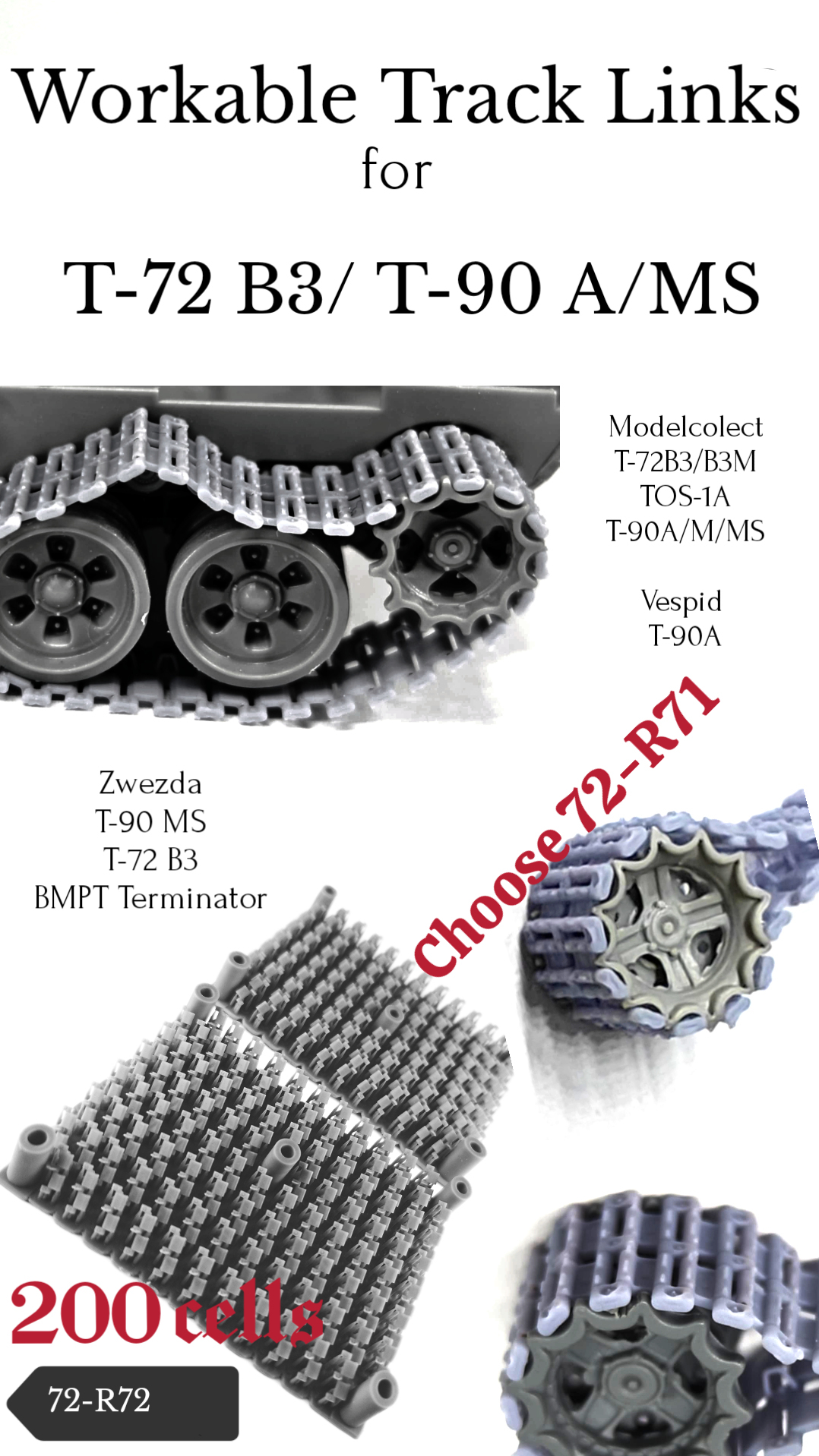 T-72B3 / T-90A/MS track links - workable (200pc)