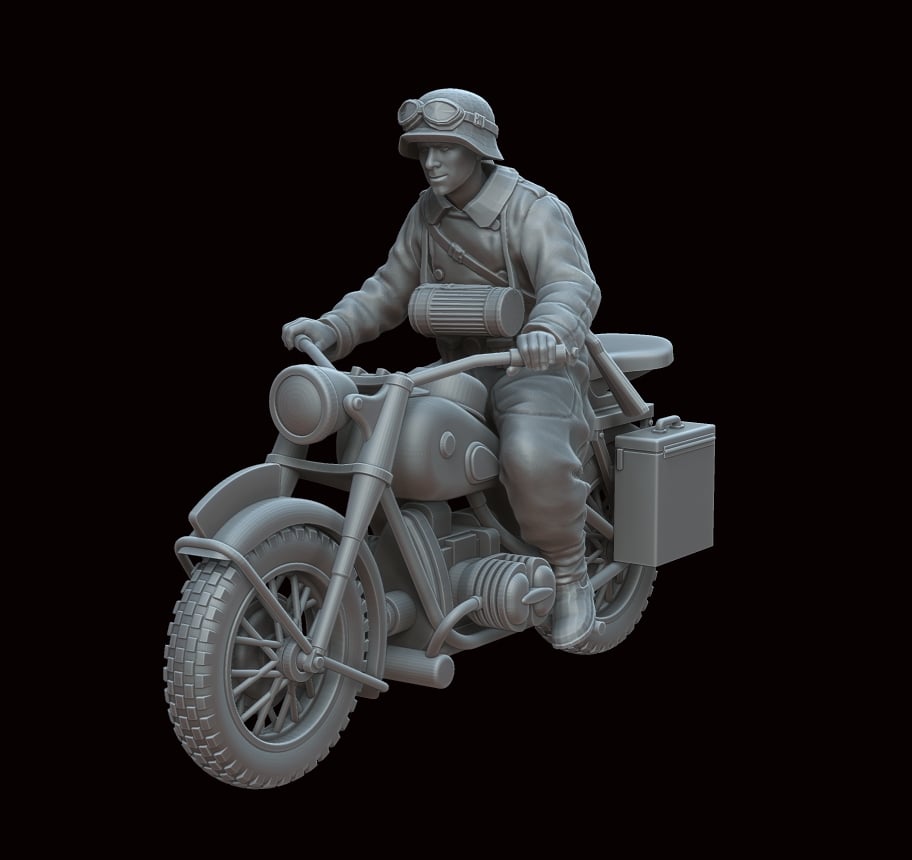 WW2 German BMW R75 with rider