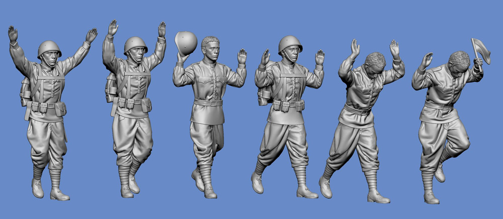 WW2 Soviet infantry - surrendering - set 2