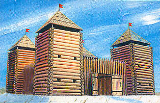 Wooden medieval fortress